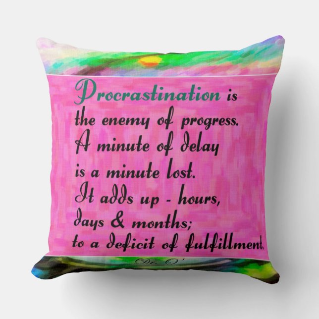 Coussin Procrastination (Recto)