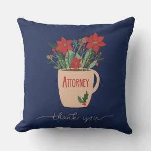 Coussin Procureur Merci à Noël Poinsettias