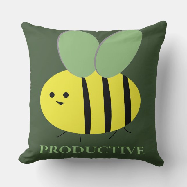 Coussin Productif d'abeilles, vert (Recto)