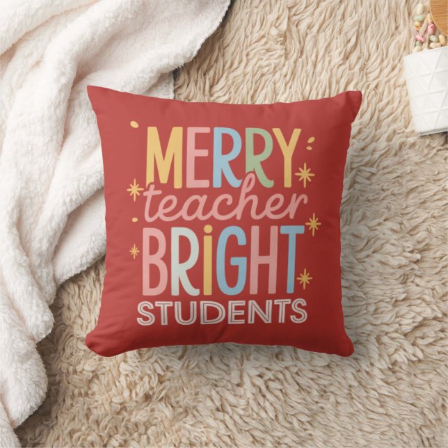 Coussin Prof Enjoué Élèves Brillants Noël Xmas Drôle (Couverture)