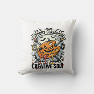 Coussin Professeur d'art Halloween Classe effrayante