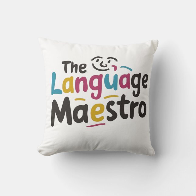 Coussin Professeur de langue présenter des idées (Recto)