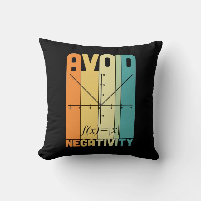 Coussin Professeur de mathématiques évitez la négativité (Recto)