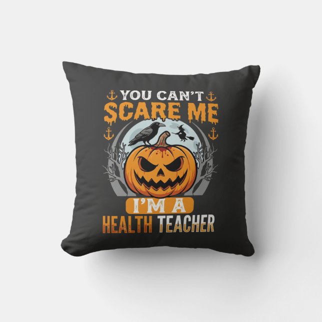 Coussin Professeur de santé Halloween Citrouille effrayant (Recto)