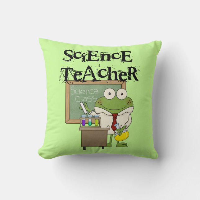 Coussin Professeur de Sciences de grenouille (Recto)