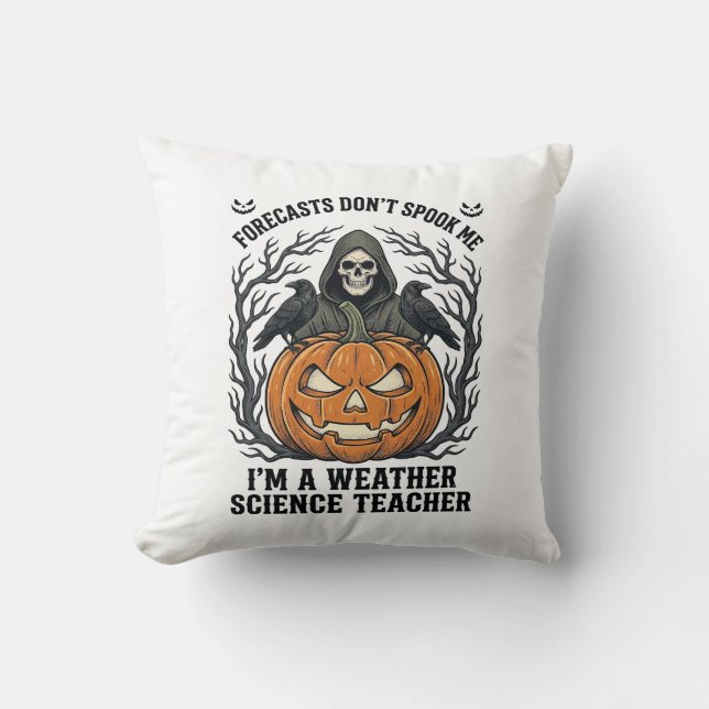 Coussin Professeur Météo Halloween Épouvantable Faucheur C (Recto)