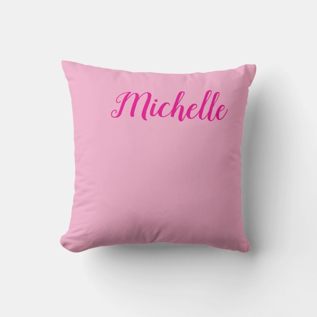 Coussin Professional modern handwriting name pink white (Recto)