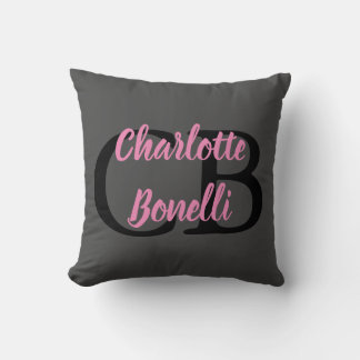 Coussin Professionnel Moderne Monogramme Nom Minimaliste