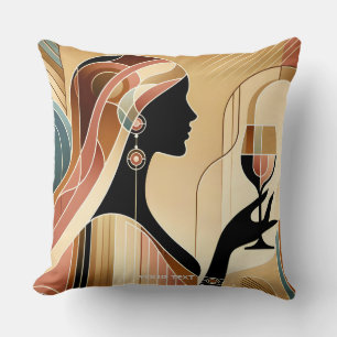 Coussin Profil de la femme à frapper mignonne Imaginaire