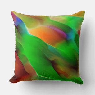 Coussin Profundity and colored reliefs, green predominates