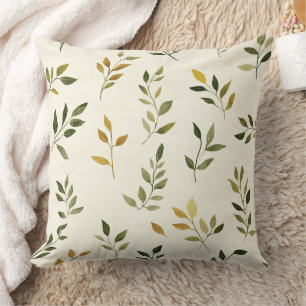 Coussin Promenade en forêt Feuilles et brindilles aux tons