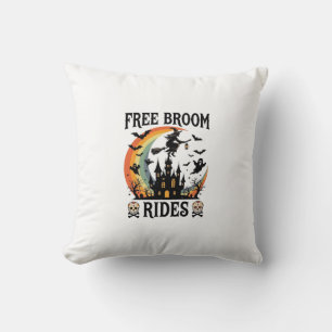 Coussin Promenades en balai gratuites Halloween Sorcière C