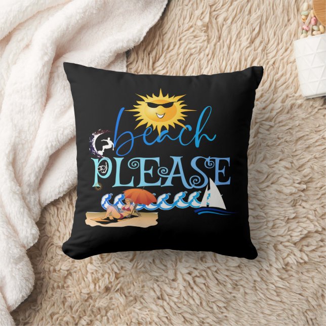 Coussin Promenez-vous dans les vagues estivales (Couverture)