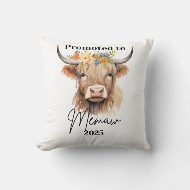 Coussin Promoted the Memaw, un nom unique pour grand-mère. (Recto)
