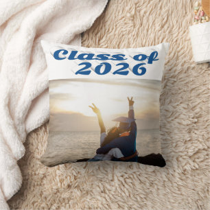 Coussin Promotion 2026 texte bleu marine photo de remise d