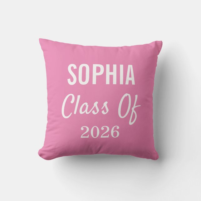 Coussin Promotion 2026 Typographie Moderne Rose (Recto)