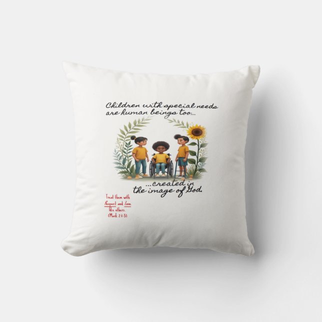 Coussin Promotion des enfants ayant des besoins particulie (Recto)