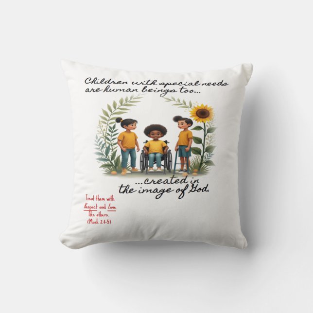 Coussin Promotion des enfants ayant des besoins spéciaux L (Recto)