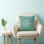 Coussin Promotional Teal Corporate Company Business Logo<br><div class="desc">Boost your corporate image with this elegant, custom-designed promotional product, crafted for businesses seeking a modern, minimalist aesthetic. The striking Teal Green design exudes professionalism, making it perfect for corporate marketing campaigns, small business branding, and effective promotional advertising. Personalize this item with your company logo and custom text, creating a...</div>