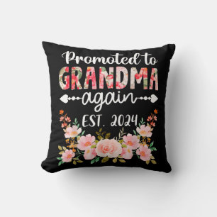 Coussin Promu à grand-mère à nouveau 2024 Fête des mères f