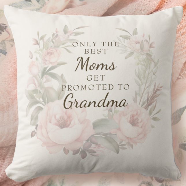 Coussin Promu à Grand-mère Meilleure maman Floral (Créateur téléchargé)