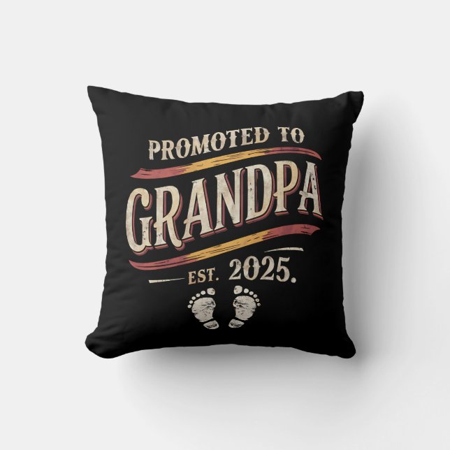 Coussin Promu À Grand-Père 2025 Grand-Père Est 2025 (Recto)