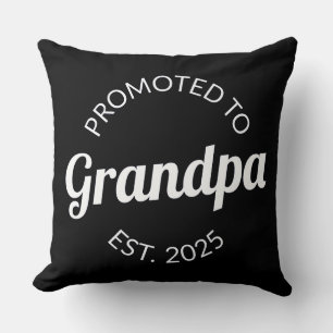 Coussin Promu Grand-Père Estimé 2025 Je