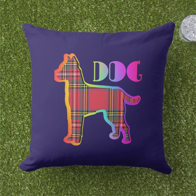 Coussin Propriétaire d'animal de compagnie bleu de chien r (Herbe)