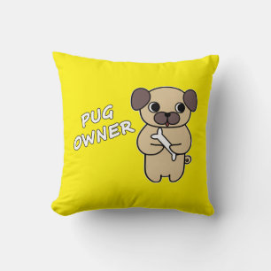 Coussin PROPRIÉTAIRE DE CARLIN - Jaune Clair