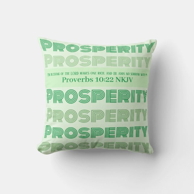 Coussin Prospérité Bible Verbe Proverbes Vert clair (Recto)