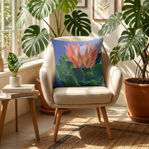 Coussin Protea Roi Gras   Art floral peint à la main
