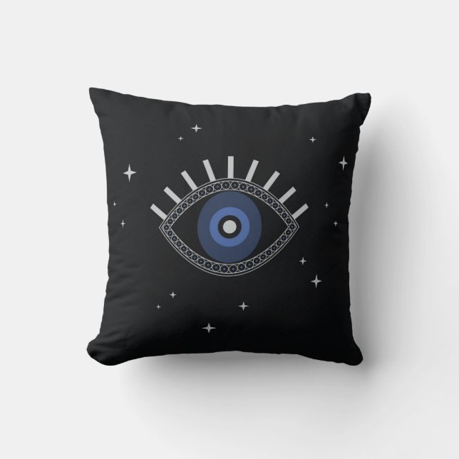 Coussin Protection des yeux bleus contre les mauvaises éne (Recto)