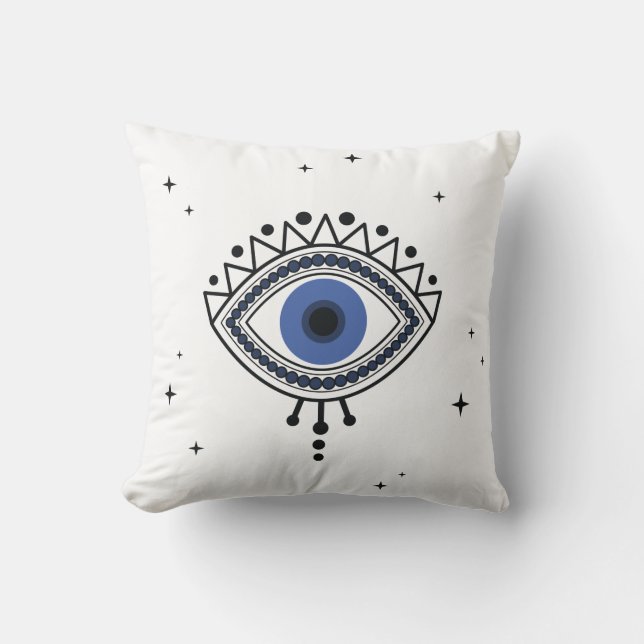 Coussin Protection des yeux mal talisman ethnique magie bl (Recto)