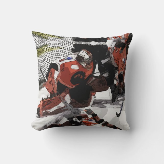 Coussin Protéger Le Hockey Sur Glace Sur Internet (Recto)
