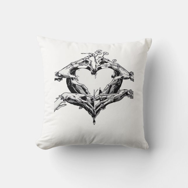 Coussin Protéger Un Coeur - Skeleton Coeur Main (Recto)