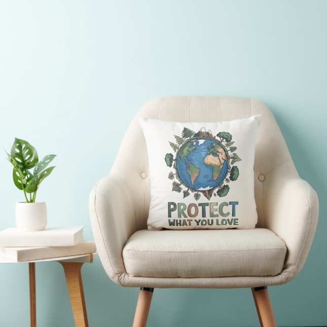 Coussin Protégez ce que vous aimez" Conception De l'enviro (Chaise)
