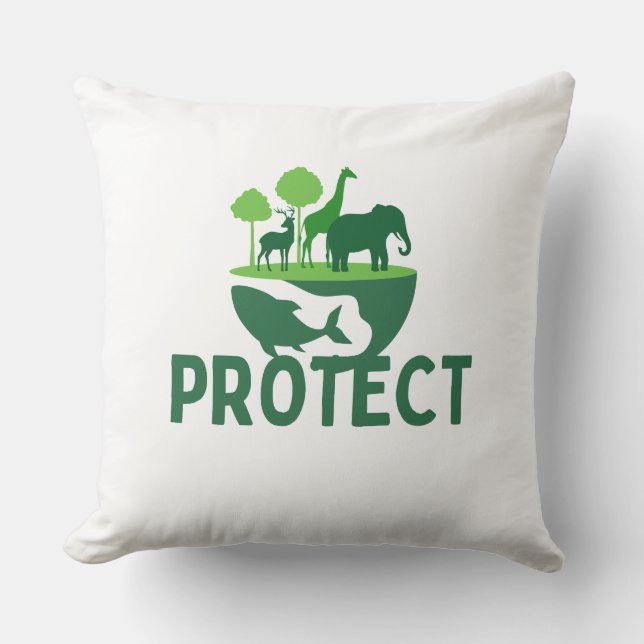 Coussin Protégez notre planète - Faune et Nature Livre (Recto)
