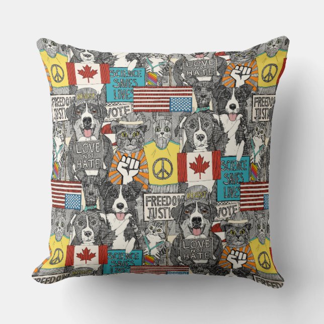 Coussin protestation des animaux (Recto)