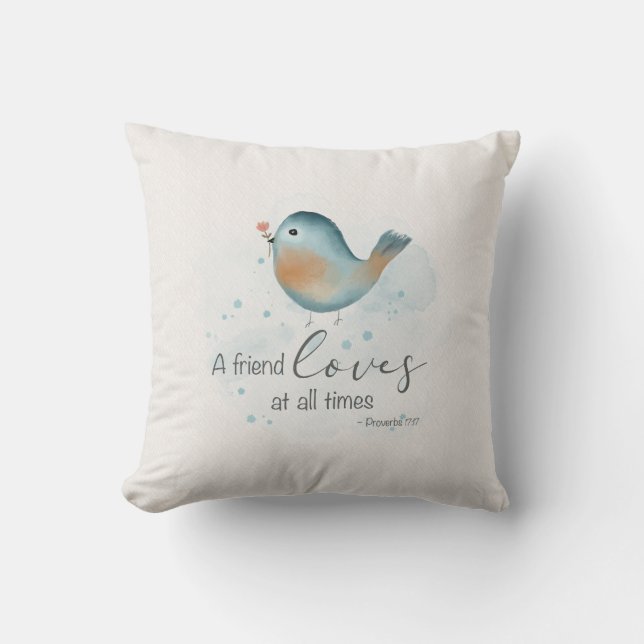 Coussin Prov 17:17 - Un ami aime en tout temps (Recto)