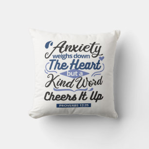 Coussin Proverbes 12:25 Verset de la Bible – Art de mots g