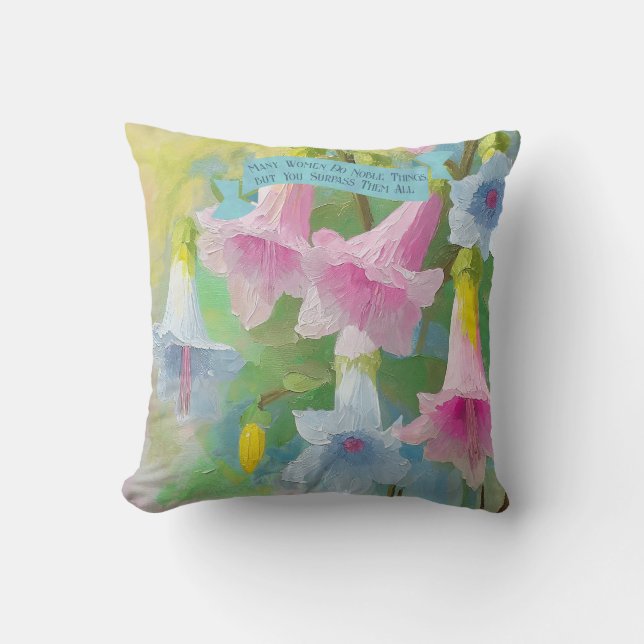 Coussin Proverbes 31:29 La Foi Spirituelle Cite Nana Cadea (Recto)