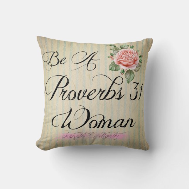 Coussin Proverbes 31 Femme (Recto)