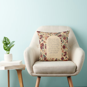 Coussin Proverbes 3:5–6 Ayez confiance dans le Seigneur Fl