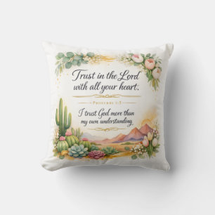 Coussin Proverbes 3:5, Décor Juif Messianique, Verset Bibl