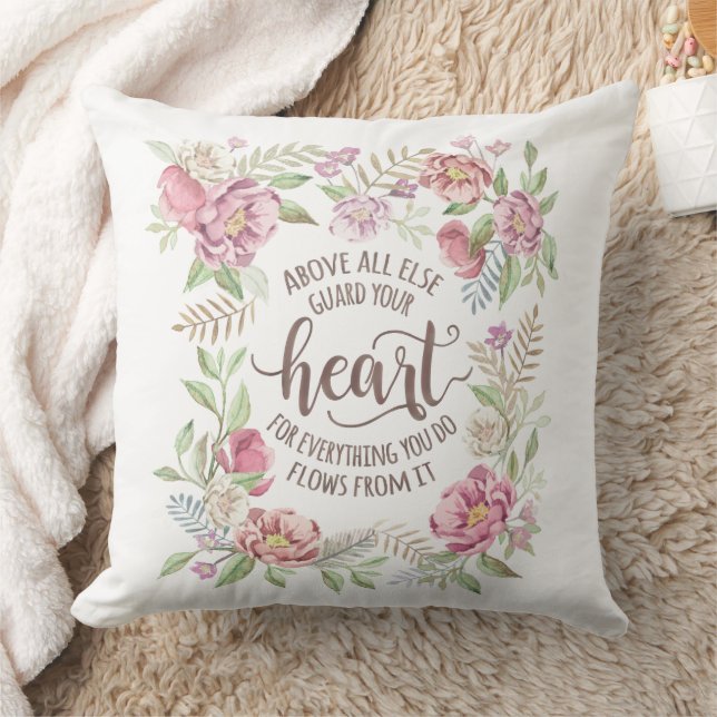Coussin Proverbes 4:23 - Garde ton coeur (Couverture)