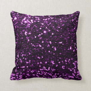 Coussin Prune violette pourpre de paillette de mode de