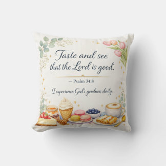 Coussin Psalm 34:8 Bible Verse, Messianic Jewish Decor