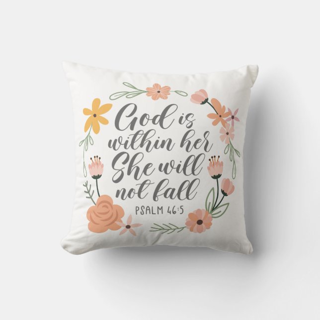 Coussin Psalm 46:5 God is within her she will not fall (Recto)
