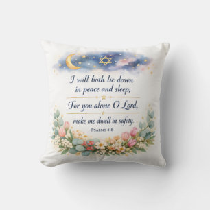 Coussin Psalm 4:8 Art mural pour chambre, Cadeau juif mess