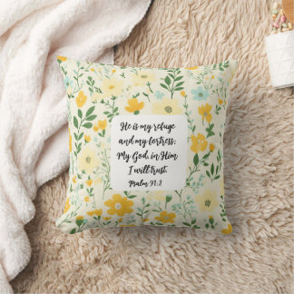 Coussin Psalm 91:2 Christian Throw Pillow